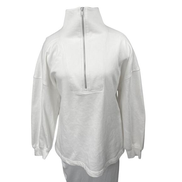 Old Navy Women's White Half Zip Long Sleeve High Neck Sweatshirt Sweater Top 4X - Picture 1 of 4